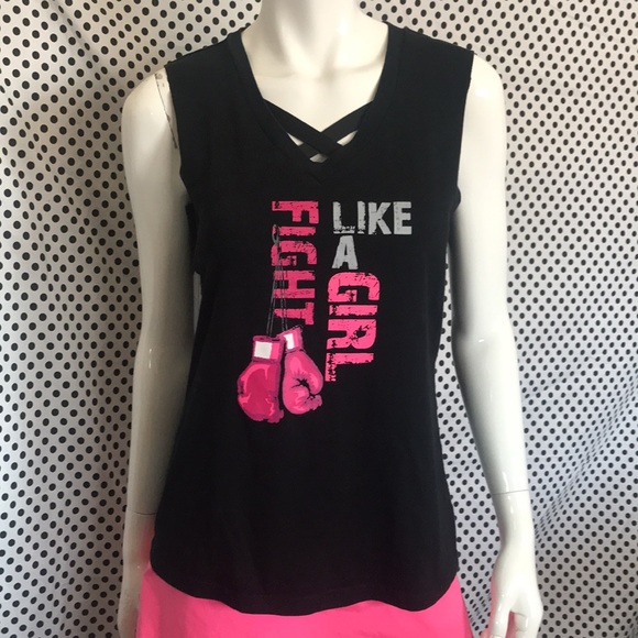 Shirt (raw edge sleeveless) Fight Like a Girl,  Women’s Size Medium - Picture 7 of 10